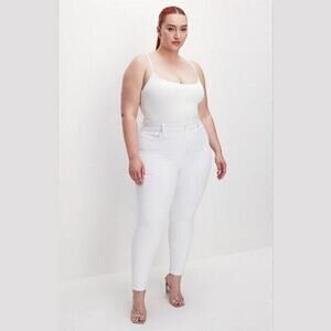 Good American Women’s Minimalist Chic White Crop Stretch Jeans Mid-Rise Size 24